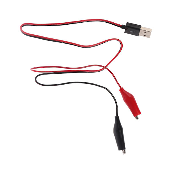55 cm Kabels krokodilklämmor Testklämmor till USB hane-kontakt Strömförsörjningsadapter