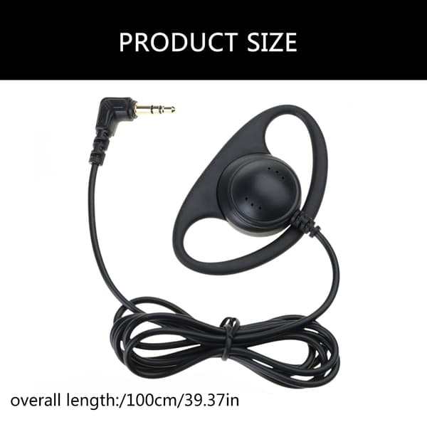 USB C/3,5 mm enkelt sidet ørekrog høretelefon 32Ohm til guidesystemer telefon tablet null - 3.5 elbow