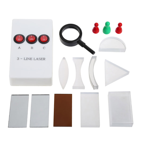 1 Set 23cmx16cm Optisk Konkav Konvex Lins Prisma Set Fysik Optiskt Kit