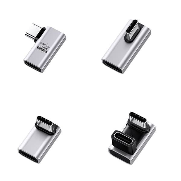Snabb USB Typ C-adapter 240W Ström 40Gbps Data för bärbar dator, telefon och surfplatta L shaped side bend