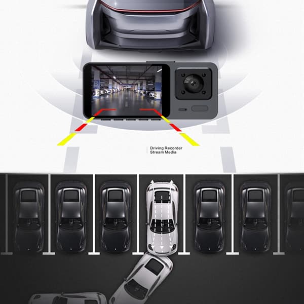 Dashcam Videoopptaker Parkeringsovervåking Dashcam foran og bak null - Three records