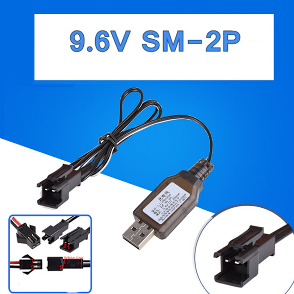 9.6V NiCd/NiMH Batteri USB Laddare 200mA för RC Bil Båt för Tank Leksaker Positive