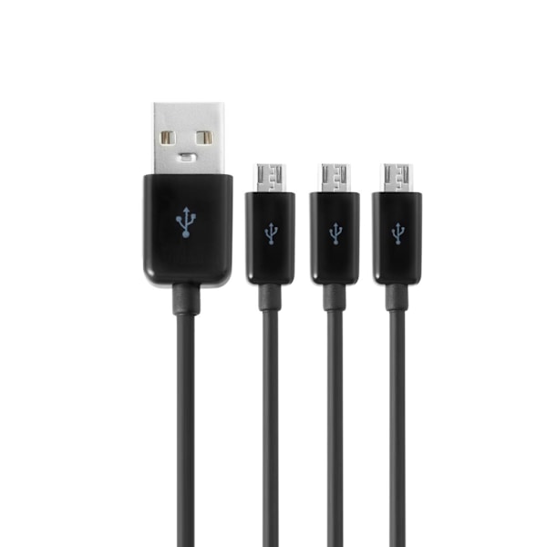 Micro USB Splitter Kabel Data Synk Adapter Kabel Split Micro USB Anslutning White