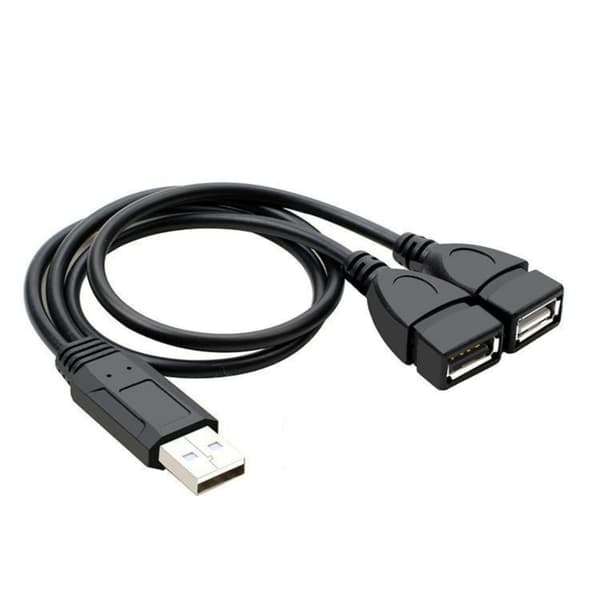 11,8 tommer USB 2.0 A han til dobbelt USB hun Y-splitterkabel til opladning og data