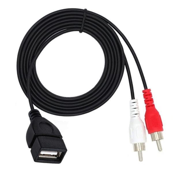 USB2.0 til 2RCA Lydkabel 2RCA Kabel Han til USB Konvertere Videokabel 0.3m