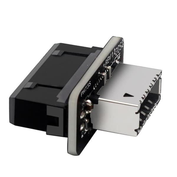 USB 3.0 Typ-E Hona till 19-Pin Hane Adapter för Intern Moderkortsanslutning - Vertikal Header Splitter för Typ C Moderkort