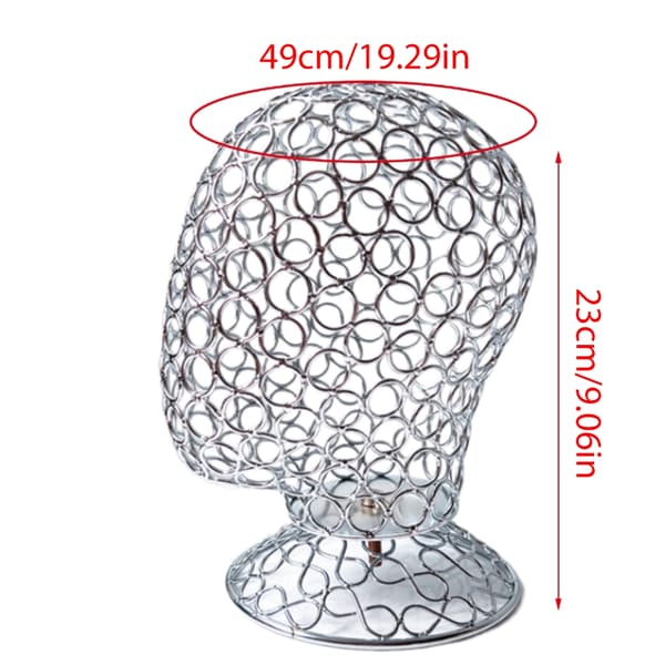 Multifunksjonell Metall Parykk Display Modell Hode Parykk Vise Holder Perfekt for Parykker Silver