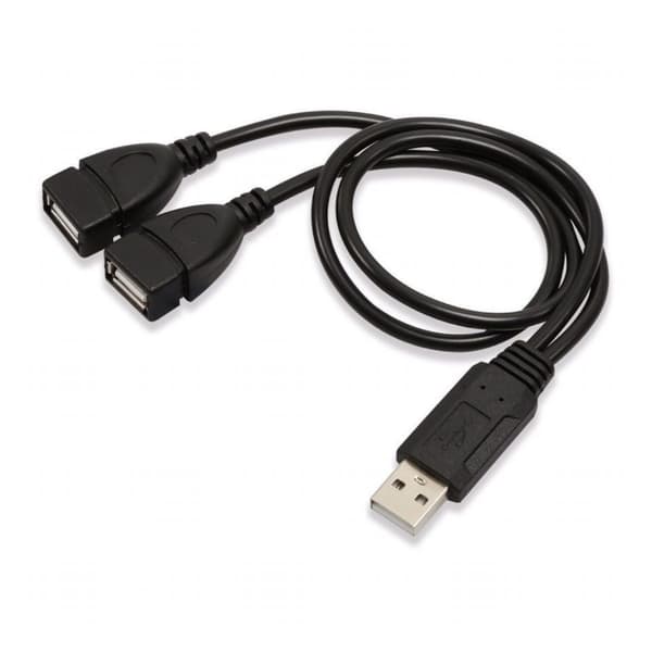 11,8 tommer USB 2.0 A han til dobbelt USB hun Y-splitterkabel til opladning og data