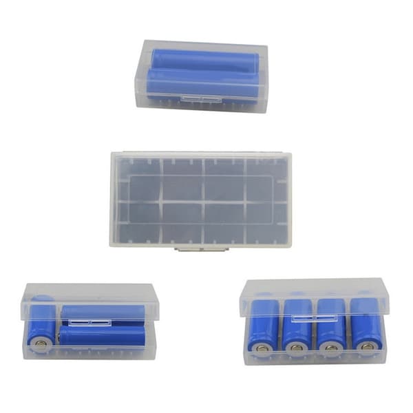 Bærbar batterioppbevaringsboks for 18650 /26650 celler, etuiholder med klart lokk og solid konstruksjon null - 2 sections 18650