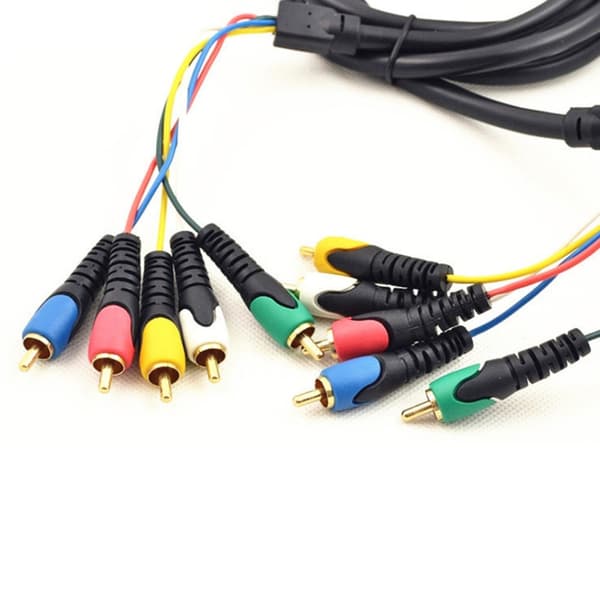 Fleksibelt 5RCA til 5RCA kabel lyd video forlængerkabel til spillekonsoller