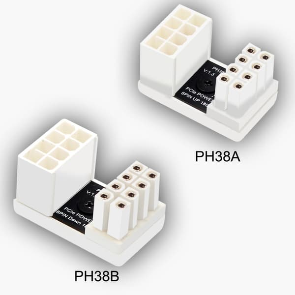 ATX Adapter Albue til Hoved GPU Strømstik PCI-E 6Pin 8Pin 180 Graders U-drejning null - Type B