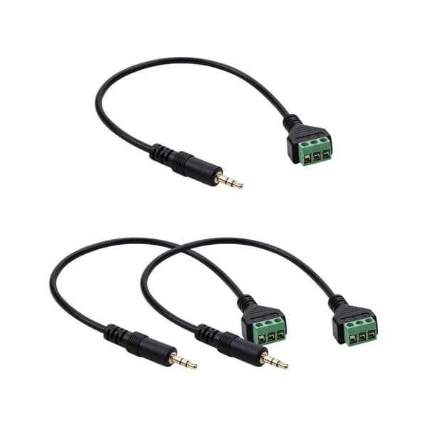 3-benede AV-terminaladaptere til 3,5 mm TRS Stereo Hanstik Kabel 30 cm Længde 1pc