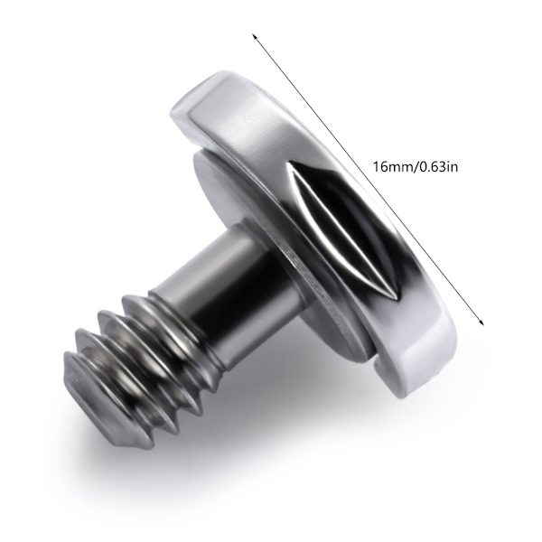 1/4 Snabbkopplingsskruv med Stift Förbättrad Lång 10MM Platt för Huvud D-Ring Monteringsskruvadapter för Kamera