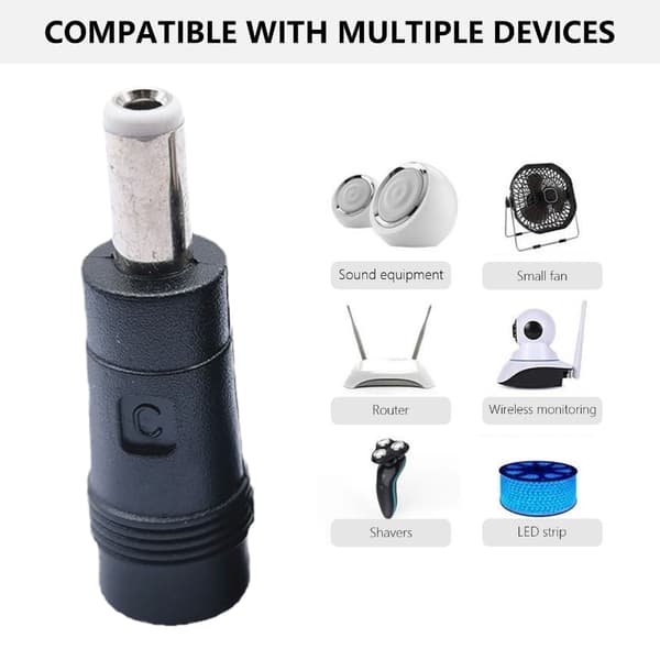 Bærbar DC5521 hun til DC5.5x2.5mm han konverter adapter strømkonvertering 5.5X2.5
