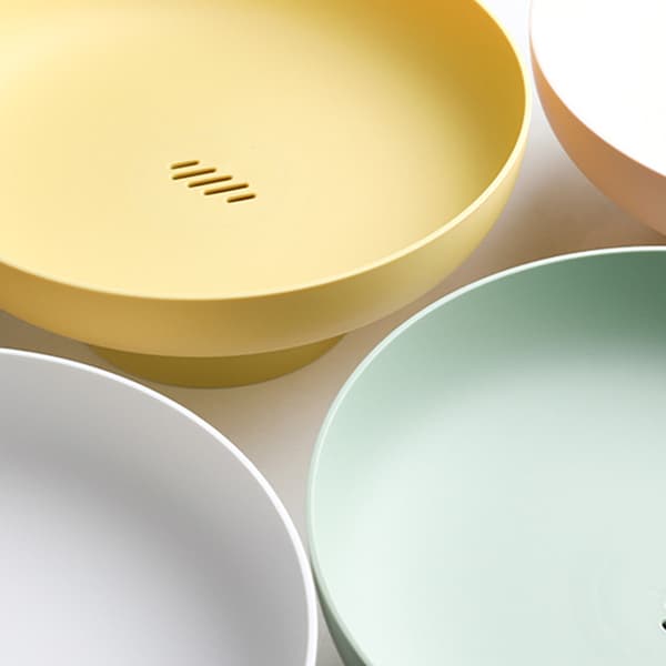 Frugtskål Rund Afløbsfrugtkurv Moderne Stil Beholder til Køkkenbord Midtpunkt Apricot powder