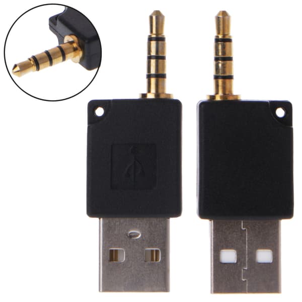3,5 mm til USB 2.0 Han Aux Ekstra Adapter Til Apple til iPod til Shuffle 1. 2