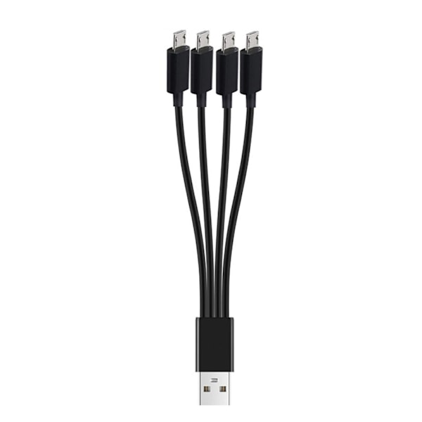 Portabel 4-vägs Micro USB Laddningskabel Multi Laddningskabel Splitterkabel White 1.5m