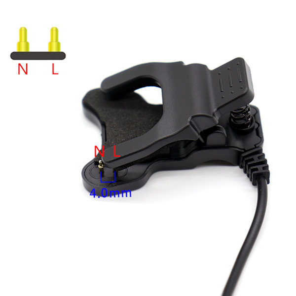 Ersättnings USB-laddare Laddningskabelklämmor för TW64 68 för Smart Band Kabeladapter för Smart Watch Laddningstillbehör 2P C2 4MM