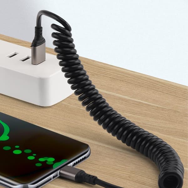 Skalerbart USB C til USB C-kabel Hurtigopladningsledning Han til Han-stik Ledning til tablets Telefoner Sort