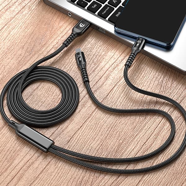Multi Ladekabel USB C Splitterkabel 2 i 1 Hurtigladekabel 2 Type C