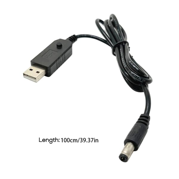 USB til DC9V12V 5.5x2.5mm opladerkabel strømkabeladapter til routere højttalere