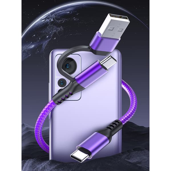 1m Lång Snabb 60W Typ C/USB Laddarkabel med Nylonflätad Design USB C Telefonladdningssladd White