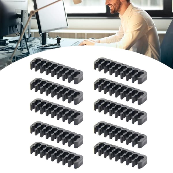 10 st Kabelkammar Kabelklämmor för organisering av PC-strömkabeltrådguide