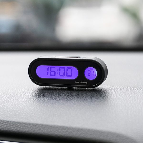 Mode- & Temperaturklocka för Bil, Digital Klocka med Termometer, Mini Instrumentbräda Klocka 12/24 Timmars Område -20-50℃