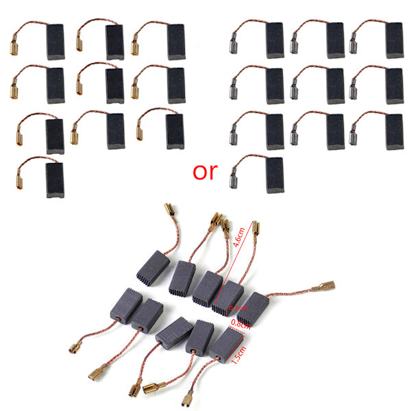 10x Kolborste Ersättning för BOSCH GWS 580 GWS 850 C GWS6-100 D11 för Rotationshammare Borrmaskin Cirkelsåg