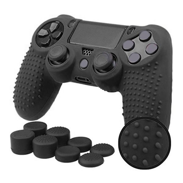 Skydd för Case Tillbehör Set med 8 Joystick Tumgrepp Hätta för Spelkontroll