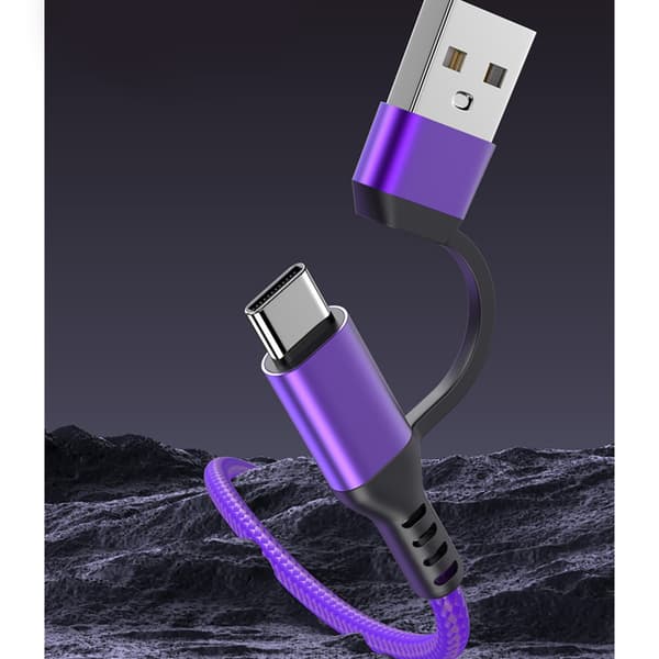 1m Lång Snabb 60W Typ C/USB Laddarkabel med Nylonflätad Design USB C Telefonladdningssladd White