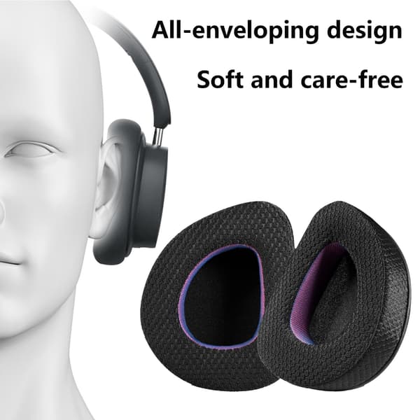 Kvalitets reservedelsputer for ROG DeltaS Over Ear hodetelefoner Øreputer Støyreduserende øreklokker for langvarig bruk Breathable mesh