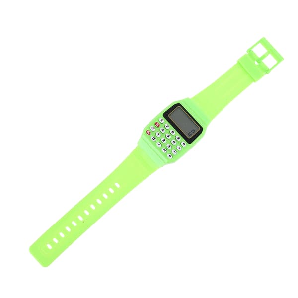 Fad Barn Silikon Dato Multifunksjonell Elektronisk Kalkulator Armbåndsur for Barn Black