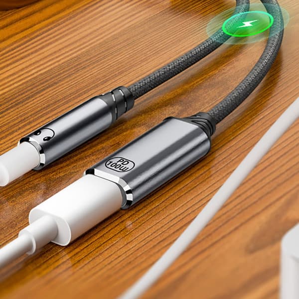 High Fidelitys USB C til 3.5mm Adapter Oplader For Problemfri Musikoplevelse Gray