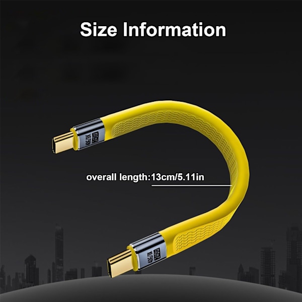Multifunktions USB 4-kabel Typ C för 40 Gbps höghastighetsdata Snabb strömleverans upp till 240W Kompatibel med Thunderbolt3/4