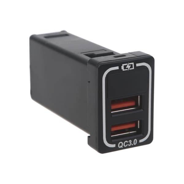 Dobbelt QC3.0 USB-interface-stik Hurtig biloplader til mobiltelefoner LED Red