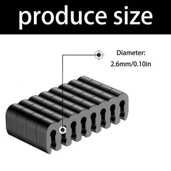 Computer Wire Combs Ledningsstyring til 1,8-2,5 mm ledninger PVC-ledningsguide med assorterede toner Black