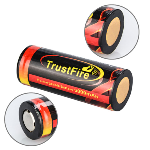 26650 5000mAh Högkapacitets Li-ion 3.7v Uppladdningsbart Batteri 3.2A Urladdning