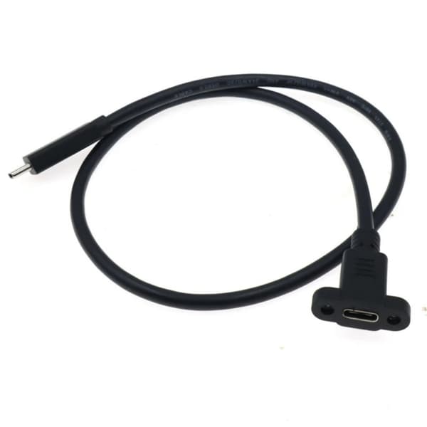 30-100 cm Lang Panelmonteret USB C Forlængerkabel Han til Hun Stik Adapterledning til Computere og Printere 1m