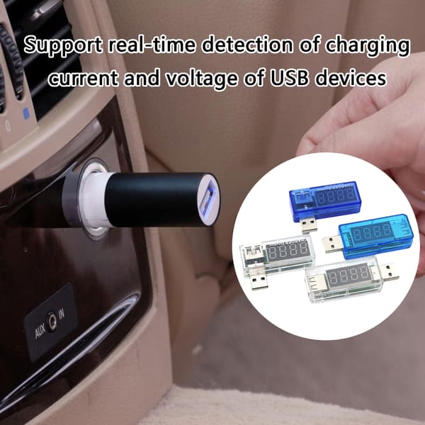 USB Tester Voltmetermultimeter for overvåking av ladeeffektivitet og sikkerhet Blue - Straight head