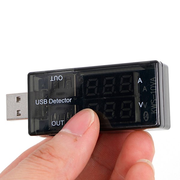 USB Ström- och Spänningstestare USB Voltmeter Amperemeter Detektor Dubbelrad Visar Ny