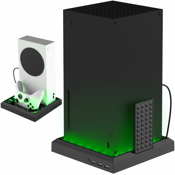 LED-ljusstativ för XboxSeries X/S RGB-ljusstativ med 3 USB portar