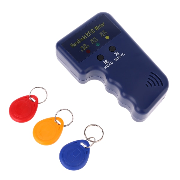 Handhållen 125KHz RFID-duplicerare, kopierare, programmerare, läsare + nycklar EM4305 T5