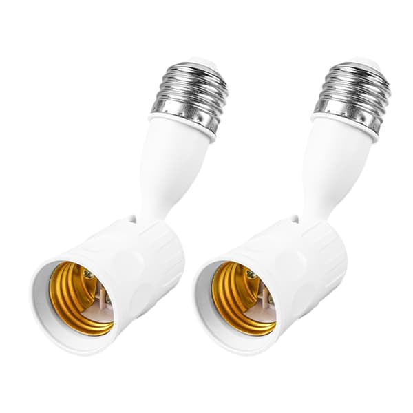 2 STK E27 Lampeholder Forlængeradapter 180 360 Graders Justerbar Til Loftventilatorlamper Og LED Pærer null - 360 degrees