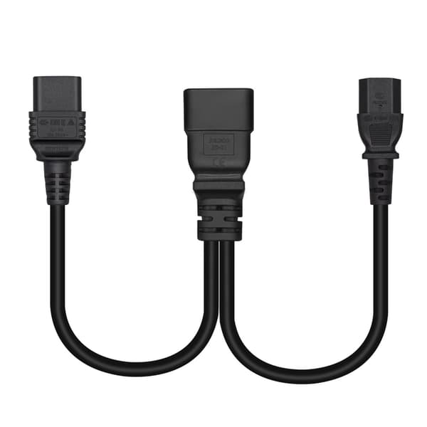 IEC 320 C20 til C13+C19 strømkabel C20 han til C13+C19 Y-splitter adapter forlængerstrømkabel til computerprinter