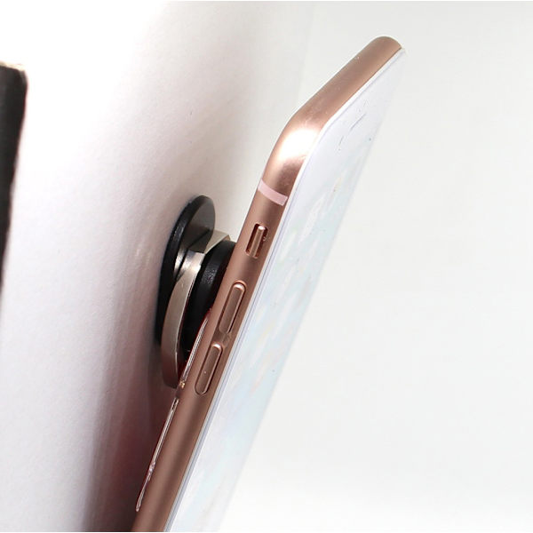 Bilfäste Klibbig Hållare Hook För 360˚ Rotation Finger Ring Mobiltelefon Stativ White