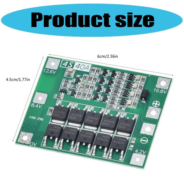 Litiumbatteri 18650 Lader PCB 4S 40A For Drillmotor 16.8V Balansemodul null - Balance board