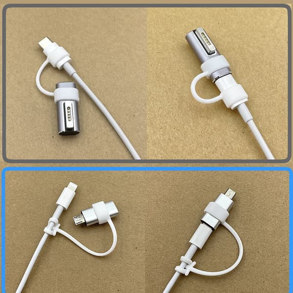 Anti-tap Silikonledning for Nettbrettblyant, Microed USB og USB C Ladeadaptere White