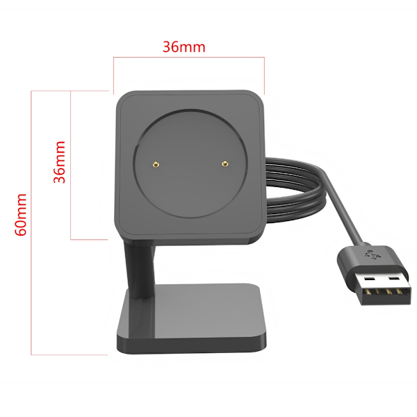 Magnetisk Strömadapter Laddningsställ Bas Snabb Laddningskabel Kompatibel för Watch S1 Active/Color 2 Smartwatch Hållbar