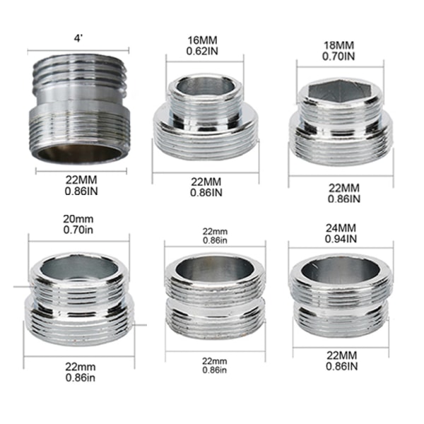 Kök hane hona mässing kranadapter mässing vattenrenare luftare kontakt 6